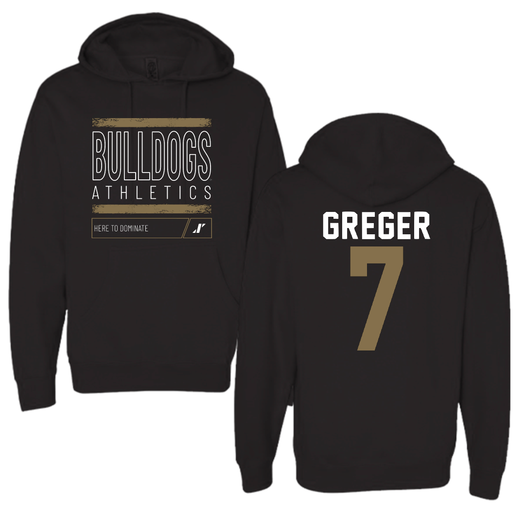 Bryant University Baseball Black Dominate Hoodie - #7 Gavin Greger