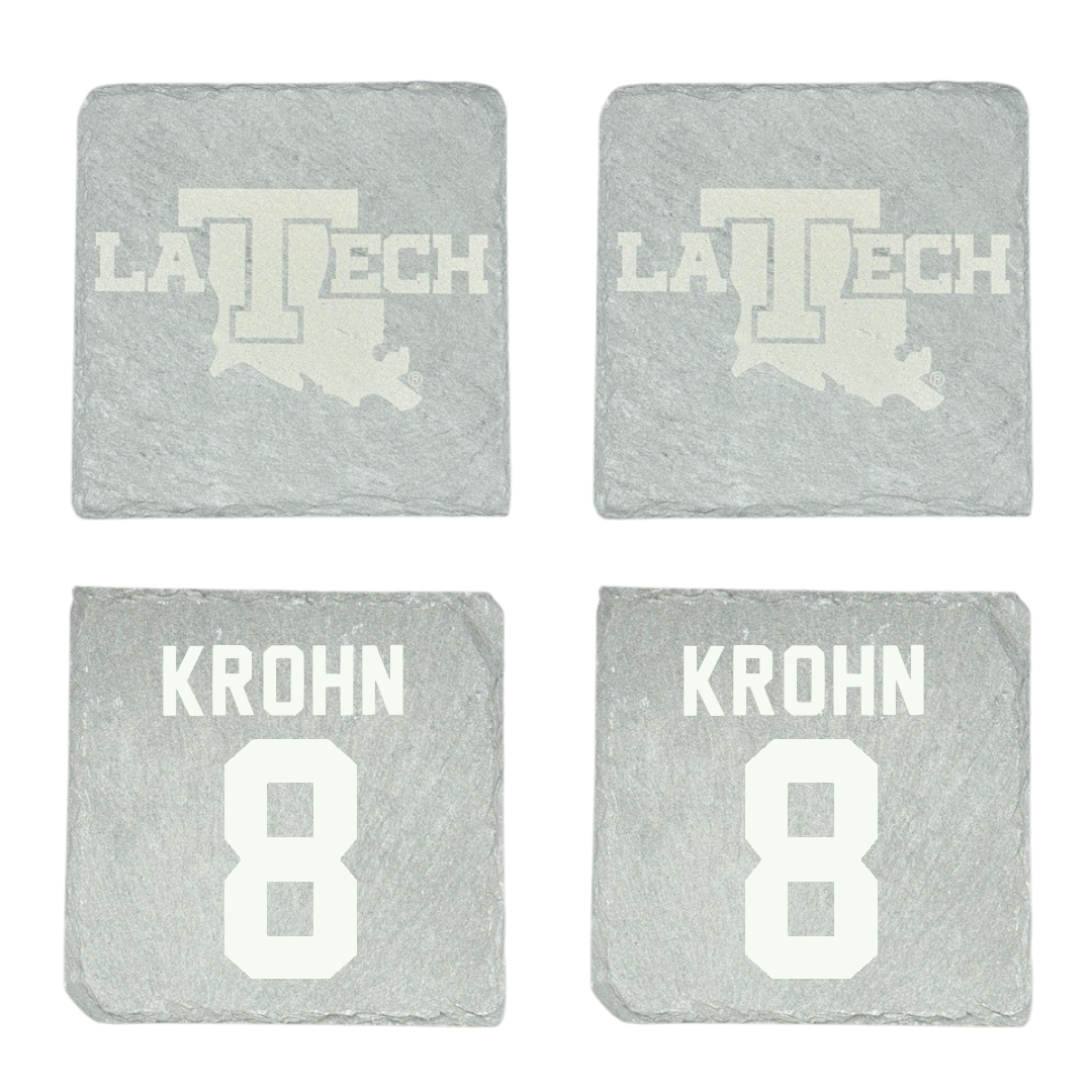 Louisiana Tech University Volleyball Stone Coaster (4 Pack)  - #8 Grace Krohn