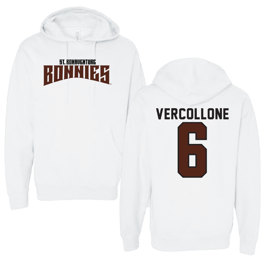 St. Bonaventure University Baseball White Classic Hoodie - #6 Conner Vercollone