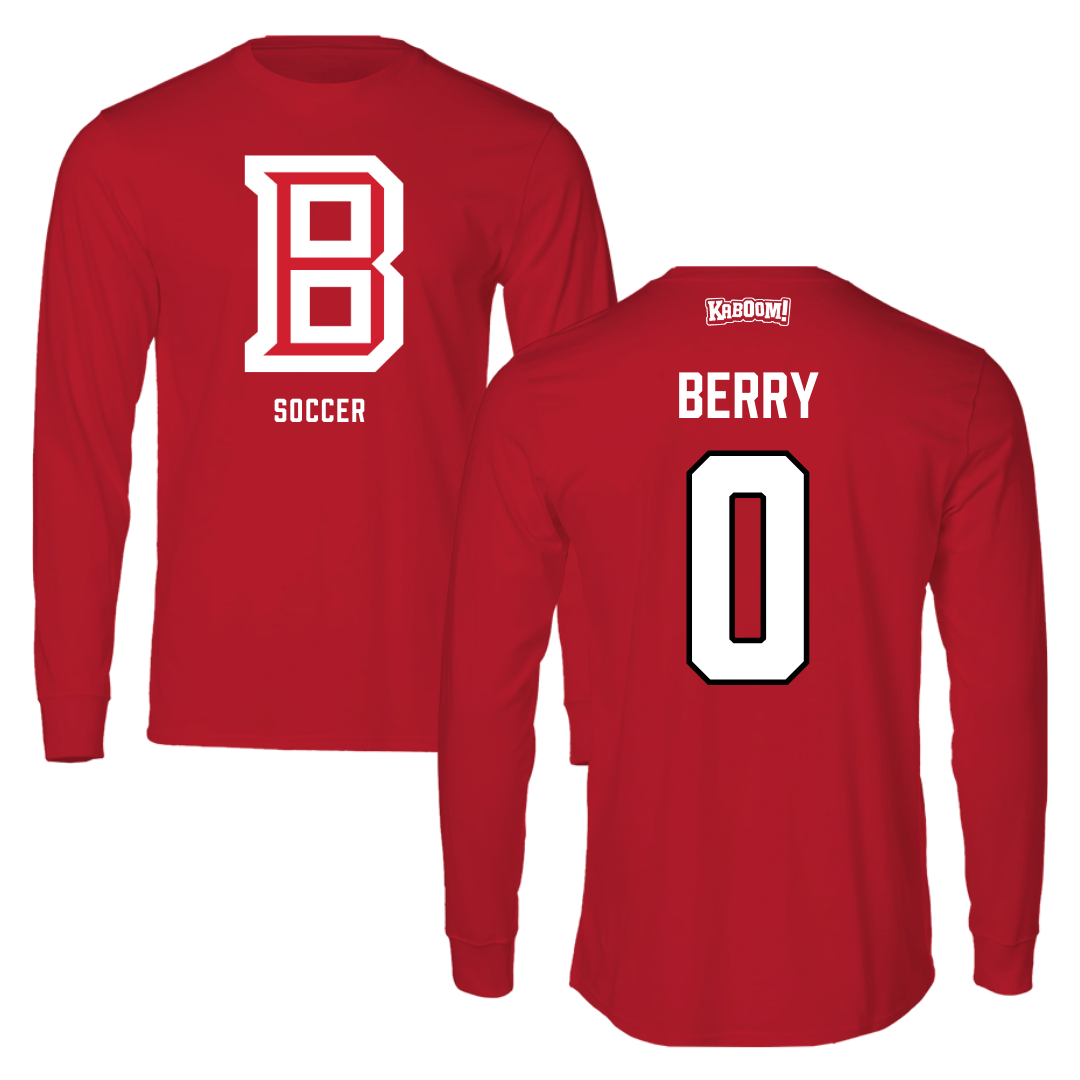Bradley University Soccer Red Performance Long Sleeve - #0 Drew Berry