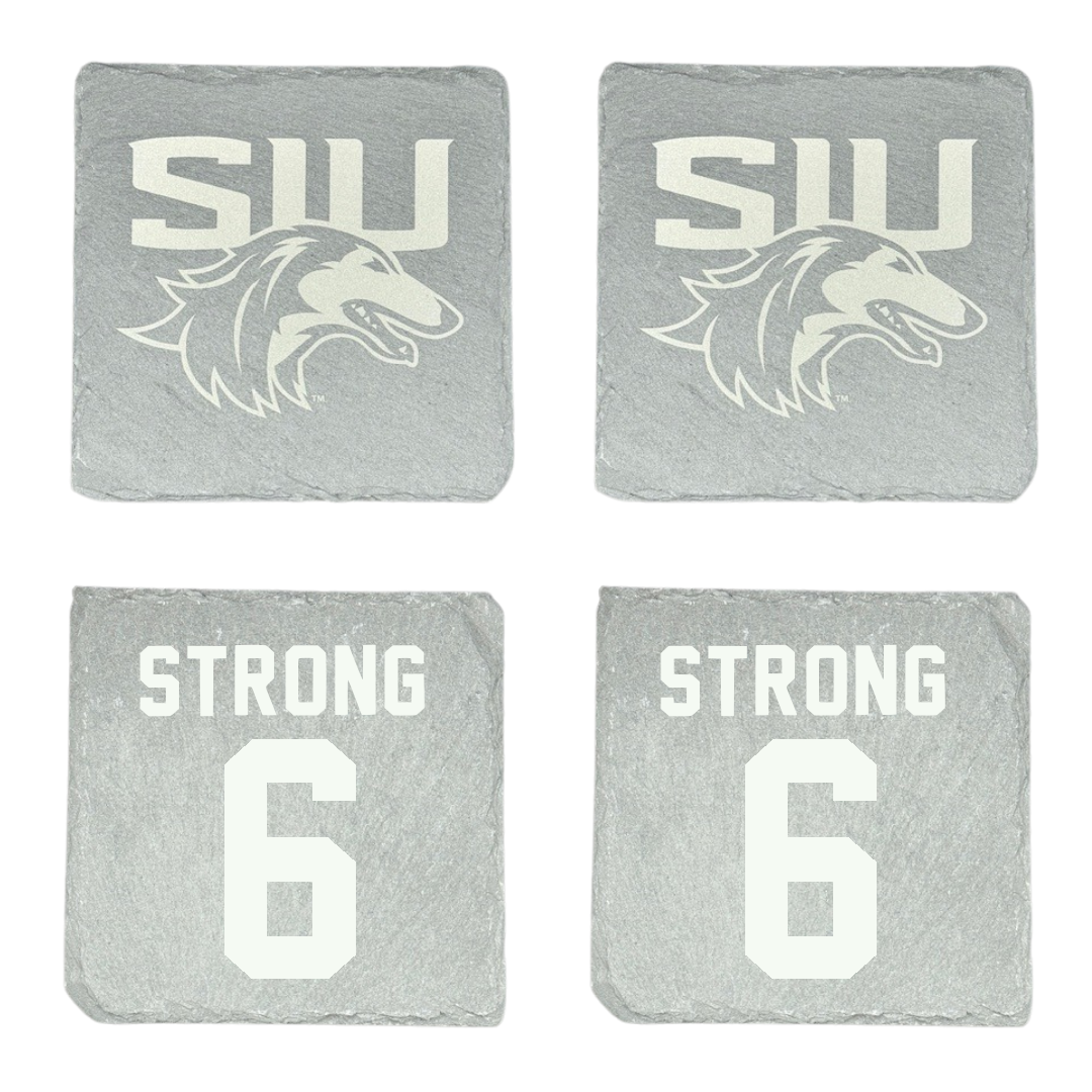 Southern Illinois University at Carbondale Football Stone Coaster (4 Pack)  - #6 Justin Strong