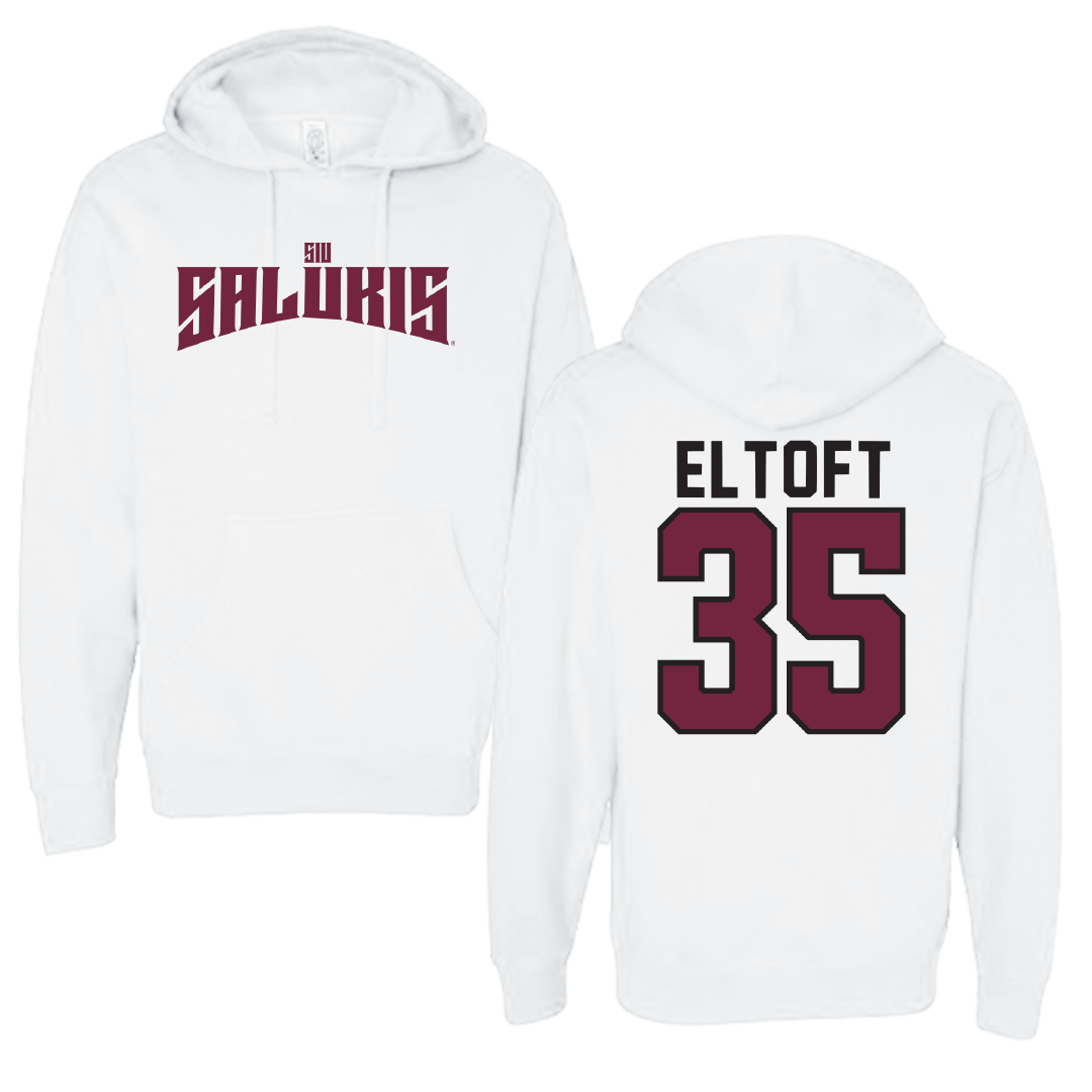 Southern Illinois University at Carbondale Baseball White Classic Hoodie - #35 Bennett Eltoft