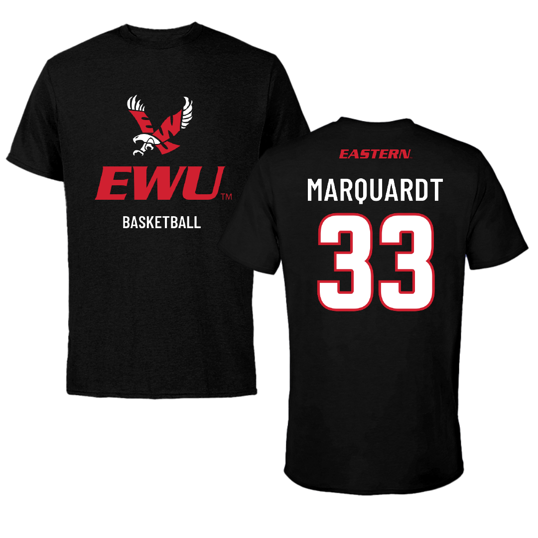 Eastern Washington University Basketball Black EWU Tee - #33 Emmett Marquardt