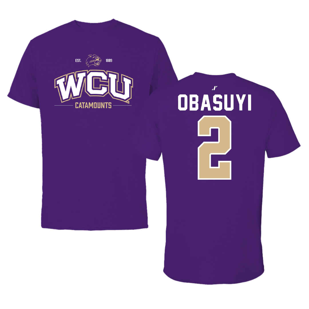 Western Carolina University Basketball Purple General Tee - #2 Kehinde Obasuyi