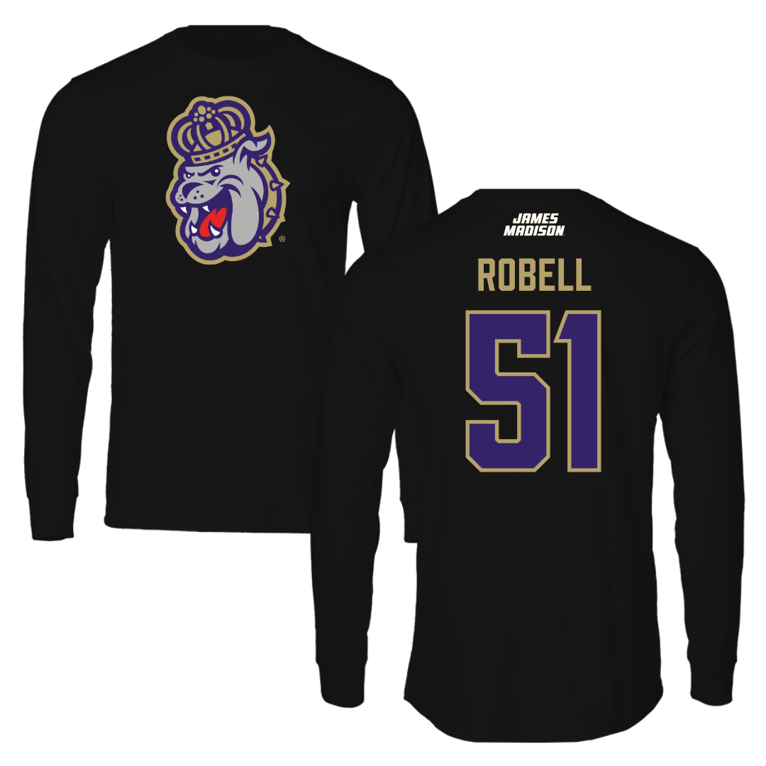 James Madison University Football Black Long Sleeve - #51 Riley Robell