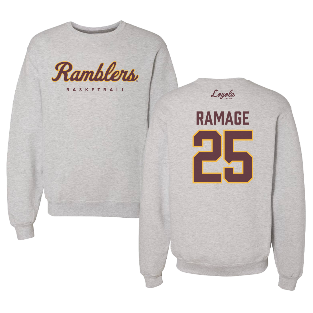 Loyola University-Chicago Basketball Gray Crewneck - #25 Mallory Ramage