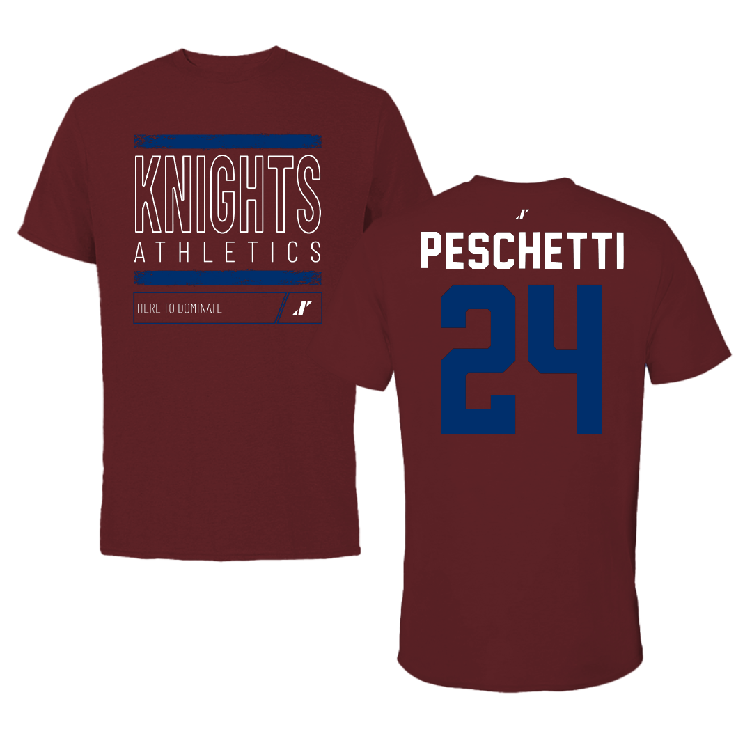 Fairleigh Dickinson University-Metropolitan Campus Soccer Maroon Dominate Tee - #24 Daniela Peschetti