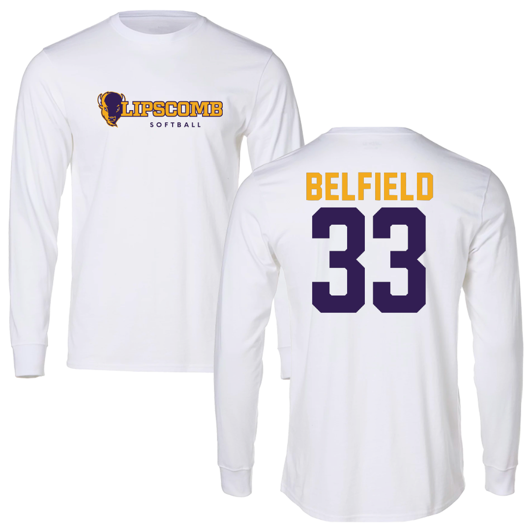 Lipscomb University Softball White Long Sleeve - #33 Kaylyn Belfield