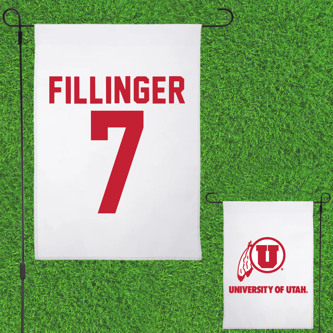 University of Utah Football White Garden Flag - #7 Van Fillinger