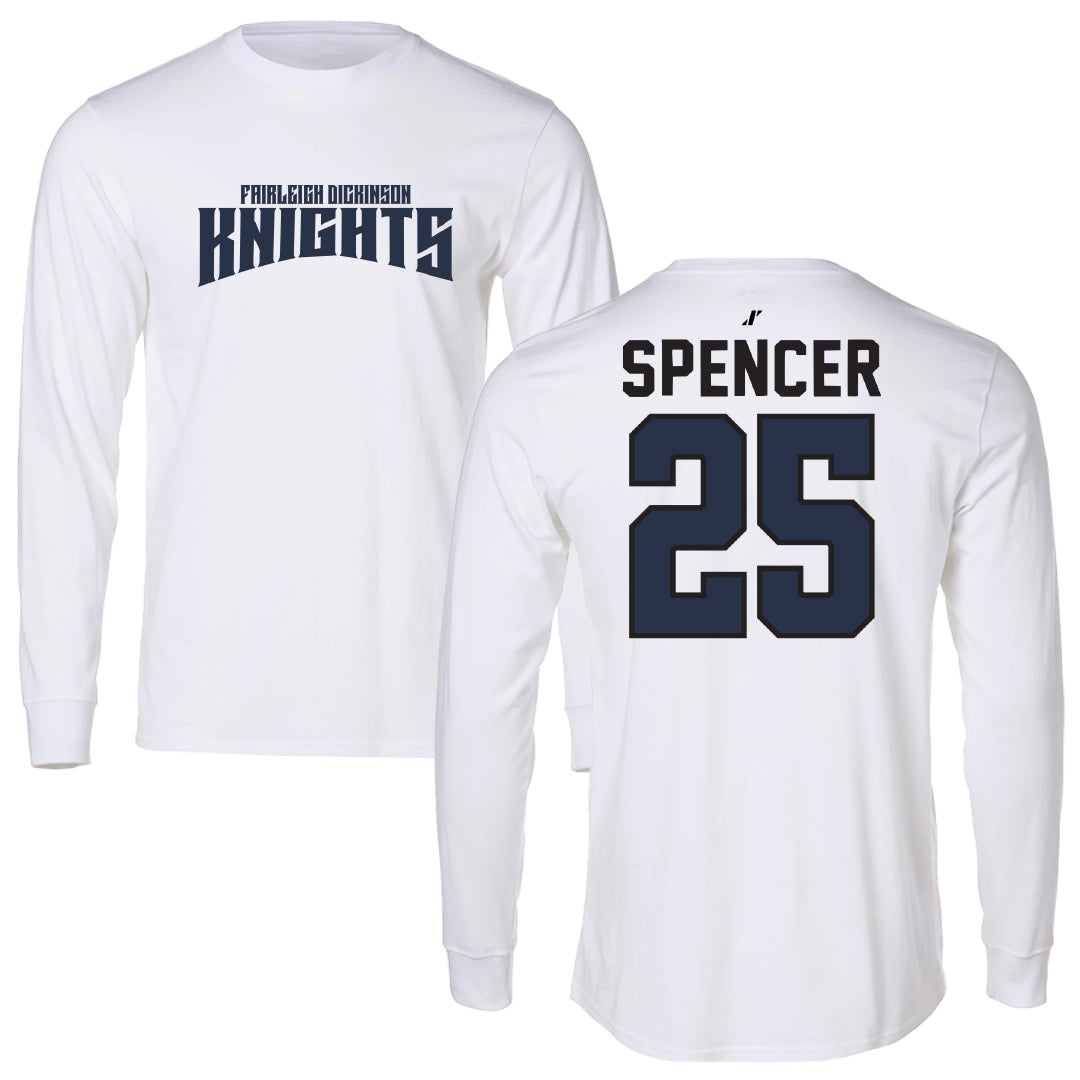 Fairleigh Dickinson University-Metropolitan Campus Lacrosse White Classic Performance Long Sleeve - #25 Jenny Spencer