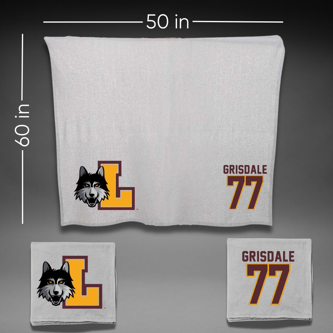 Loyola University-Chicago Soccer Gray Blanket - #77 Faith Grisdale