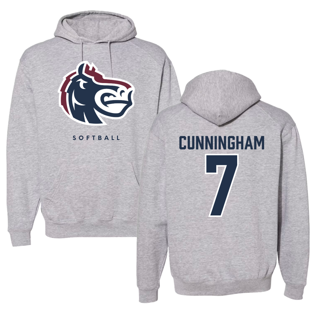 Fairleigh Dickinson University-Metropolitan Campus Softball Gray Hoodie - #7 Riley Cunningham