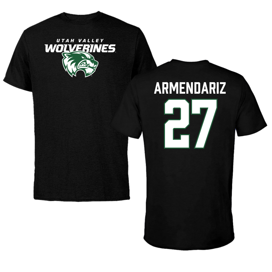 Utah Valley University Softball Black Wolverines Tee - #27 Payge Armendariz