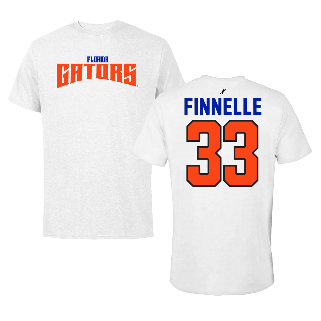 University of Florida Lacrosse White Classic Performance Tee - #33 Elyse Finnelle