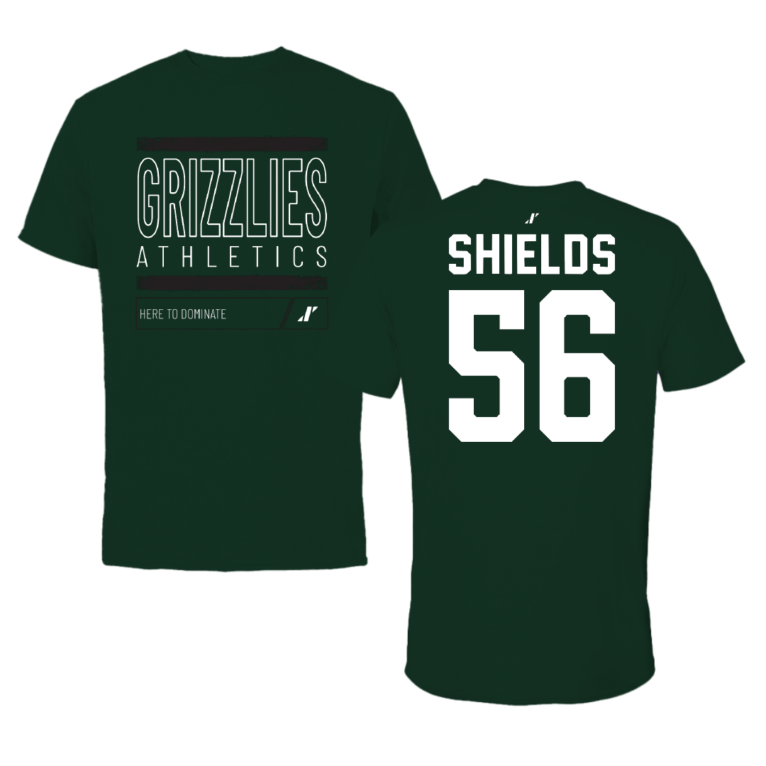 Adams State University Football Forest Green Dominate Performance Tee - #56 Aiden Shields