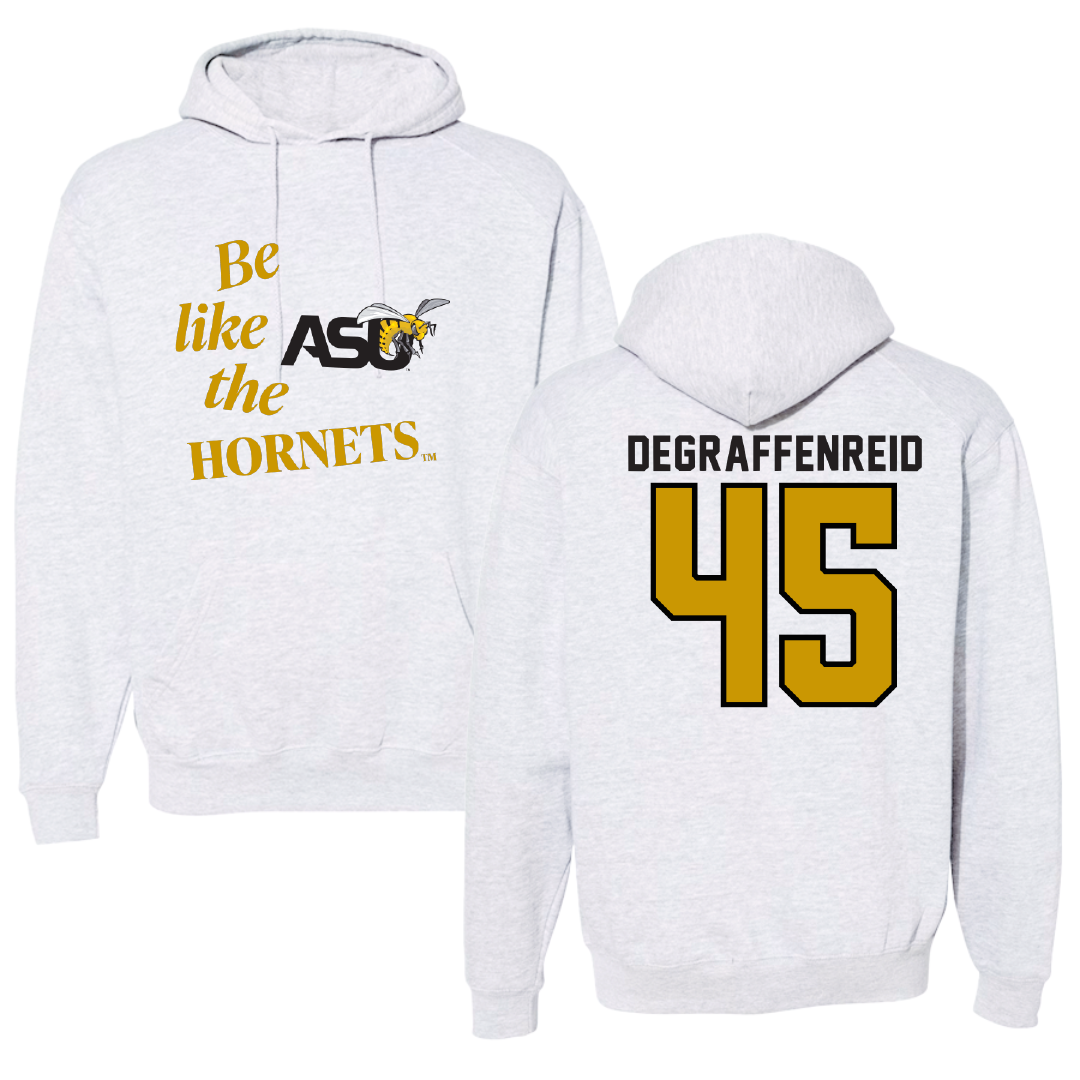 Alabama State University Football Light Gray Be Like Us Hoodie - #45 Grant DeGraffenreid
