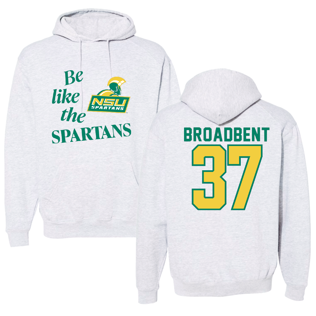 Norfolk State University Football Light Gray Be Like Us Hoodie - #37 Kaleb Broadbent