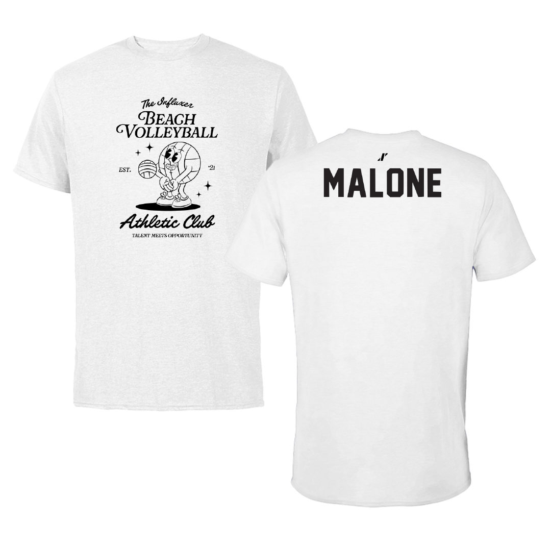Beach Volleyball White Influxer Athletic Club Tee - McKenna Malone