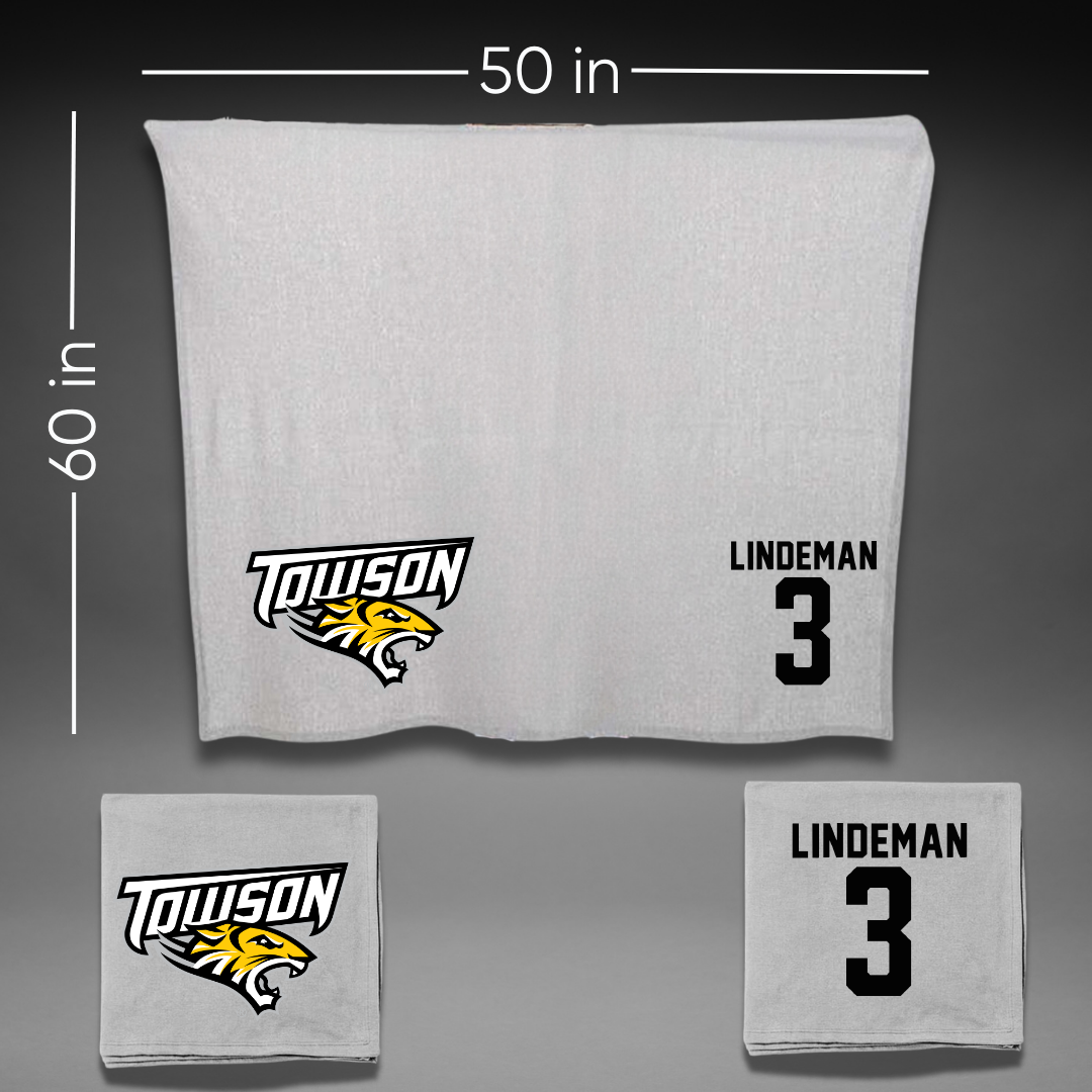 Towson University Soccer Gray Blanket - #3 Sydney Lindeman