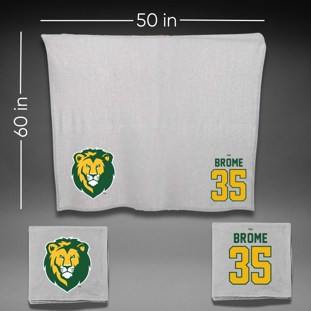 Southeastern Louisiana University Baseball Gray Blanket - #35 Ryan Brome