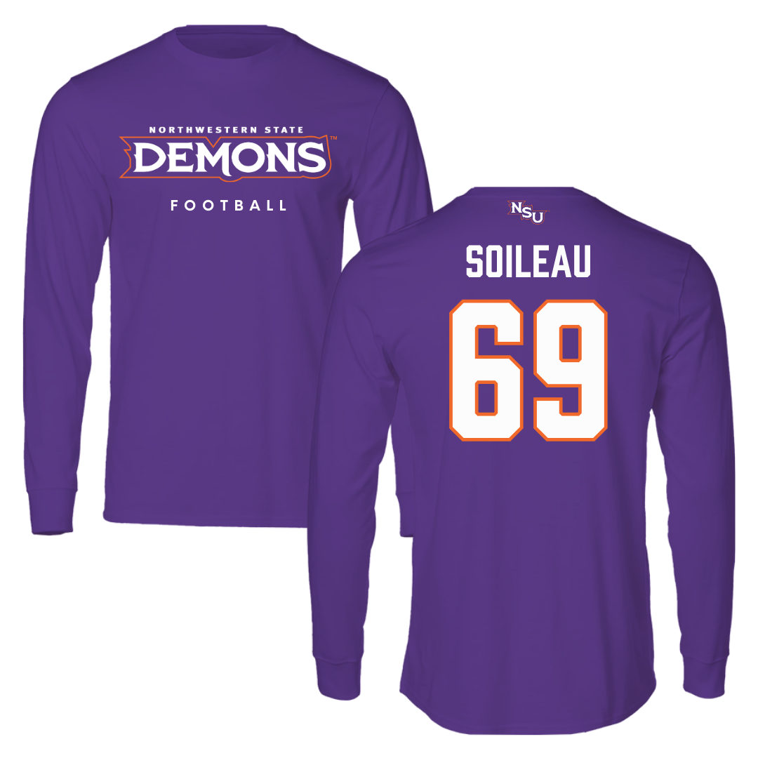 Northwestern State University Football Purple Demons Long Sleeve - #69 Nicholas Soileau