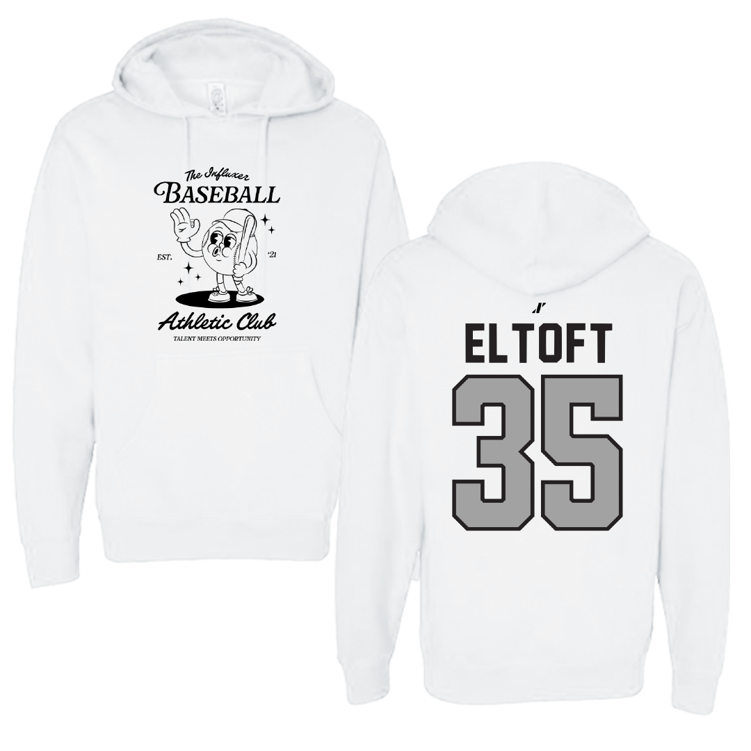 Baseball White Influxer Athletic Club Hoodie - #35 Bennett Eltoft