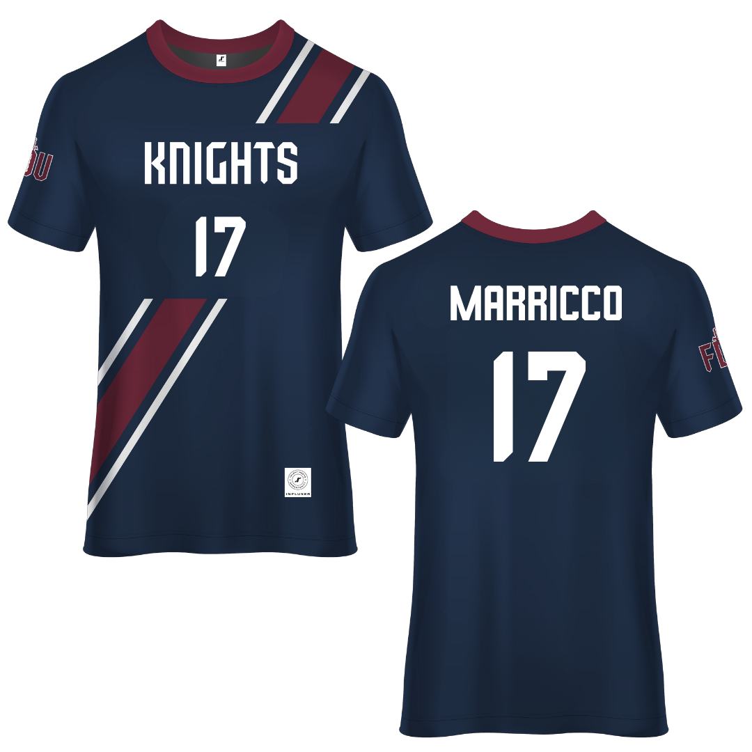 Fairleigh Dickinson University-Metropolitan Campus Blue Soccer Jersey - #17 Madeline Marricco