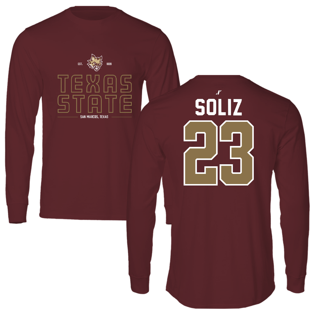 Texas State University Softball Maroon General Performance Long Sleeve - #23 Analisa Soliz