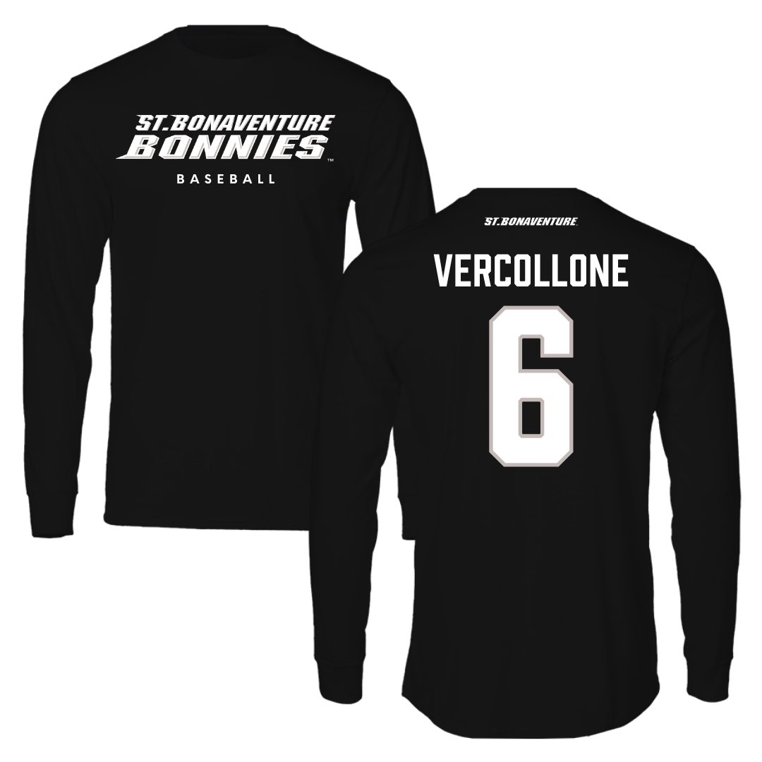 St. Bonaventure University Baseball Black Performance Long Sleeve - #6 Conner Vercollone