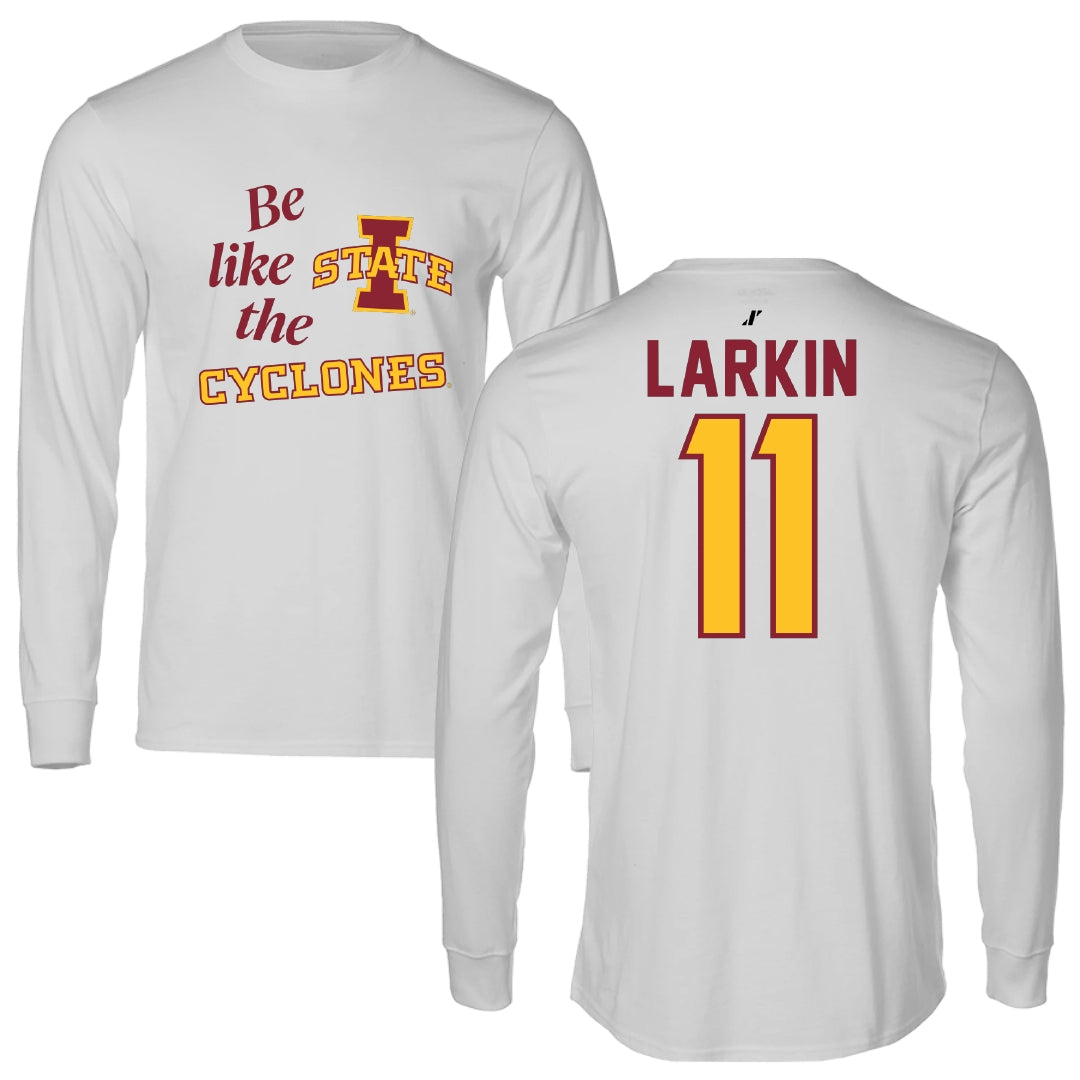 Iowa State University Volleyball Light Gray Be Like Us Long Sleeve - #11 Reaghan Larkin