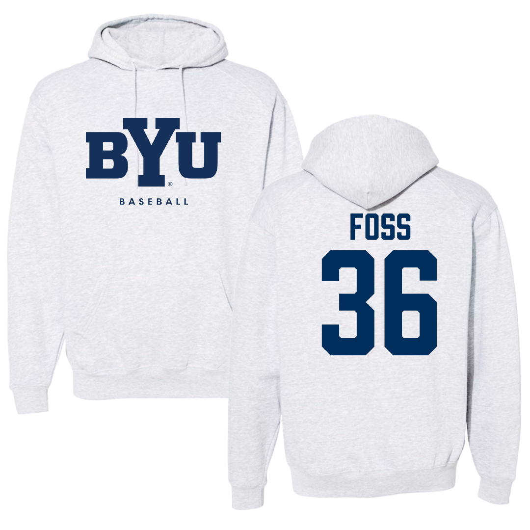 Brigham Young University Baseball Gray Hoodie - #36 Carter Foss