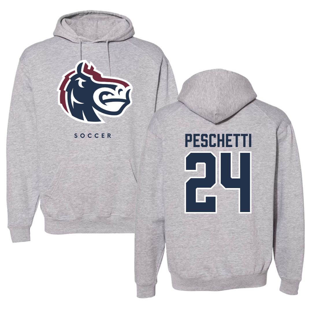 Fairleigh Dickinson University-Metropolitan Campus Soccer Gray Hoodie - #24 Daniela Peschetti