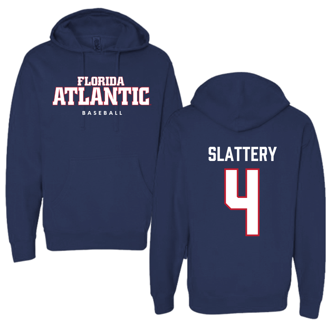 Florida Atlantic University Baseball Navy Block Hoodie - #4 Joseph Slattery