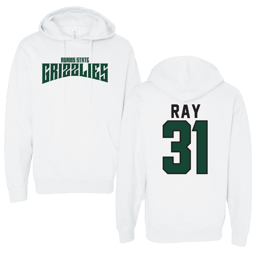 Adams State University Football White Classic Hoodie - #31 Zach Ray