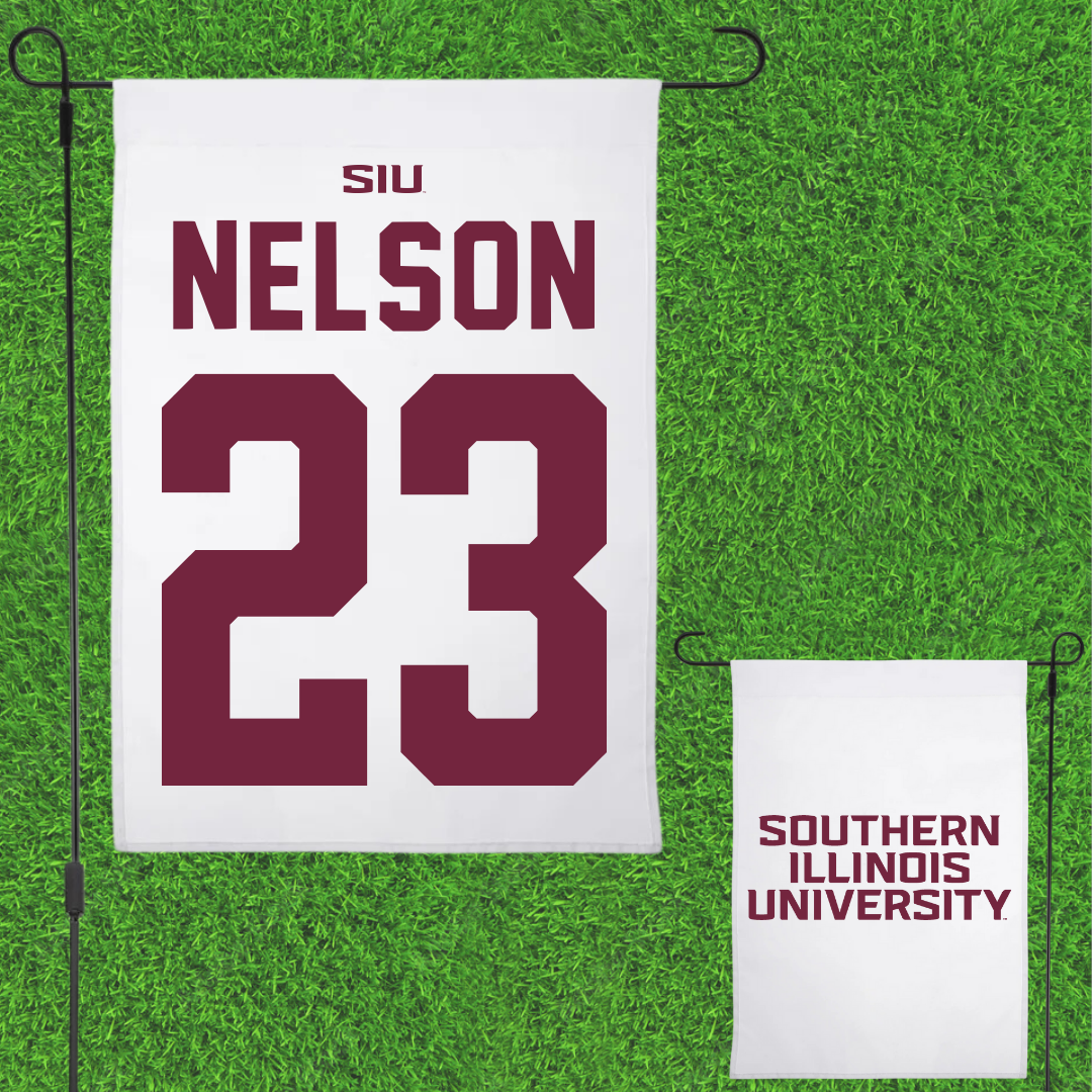 Southern Illinois University at Carbondale Basketball White Garden Flag - #23 Tkiyah Nelson