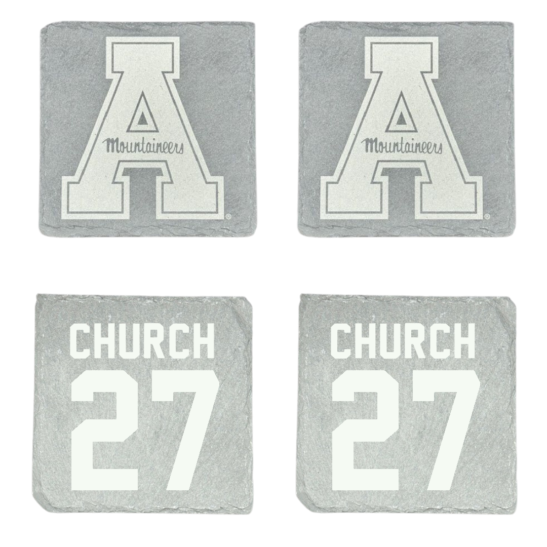 Appalachian State University Baseball Stone Coaster (4 Pack)  - #27 Braxton Church