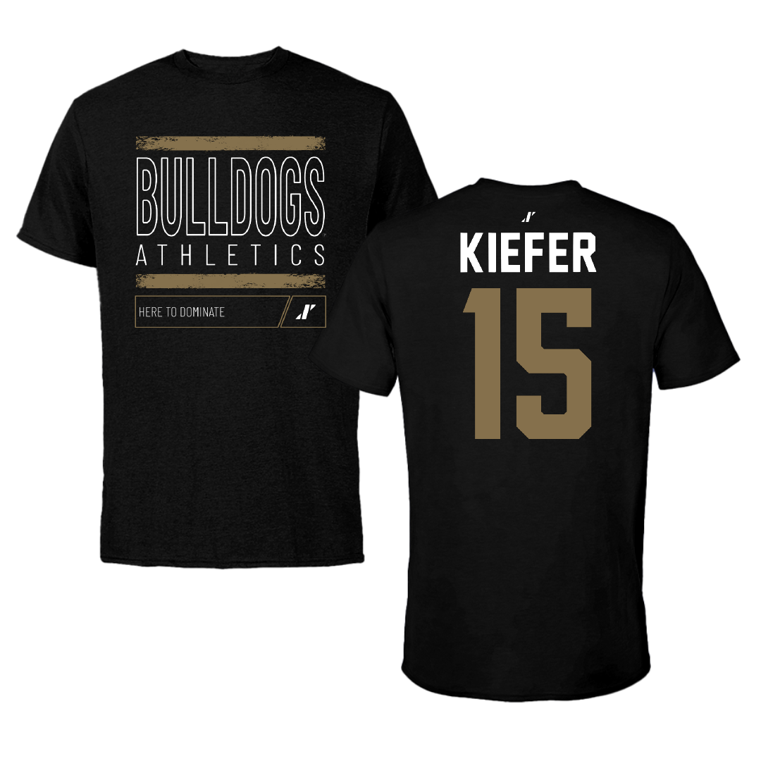 Bryant University Basketball Black Dominate Performance Tee - #15 Dana Kiefer