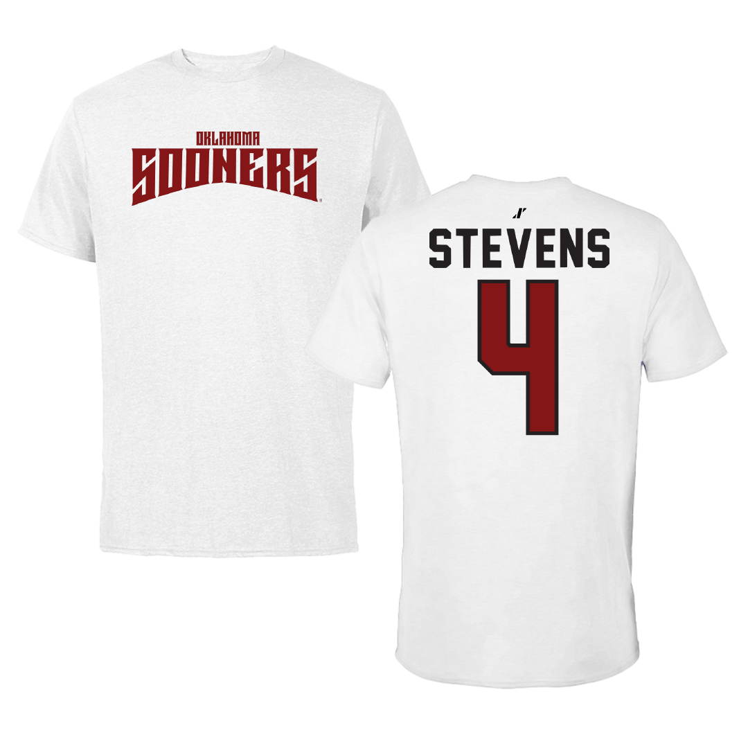 University of Oklahoma Soccer White Classic Performance Tee - #4 Avery Stevens