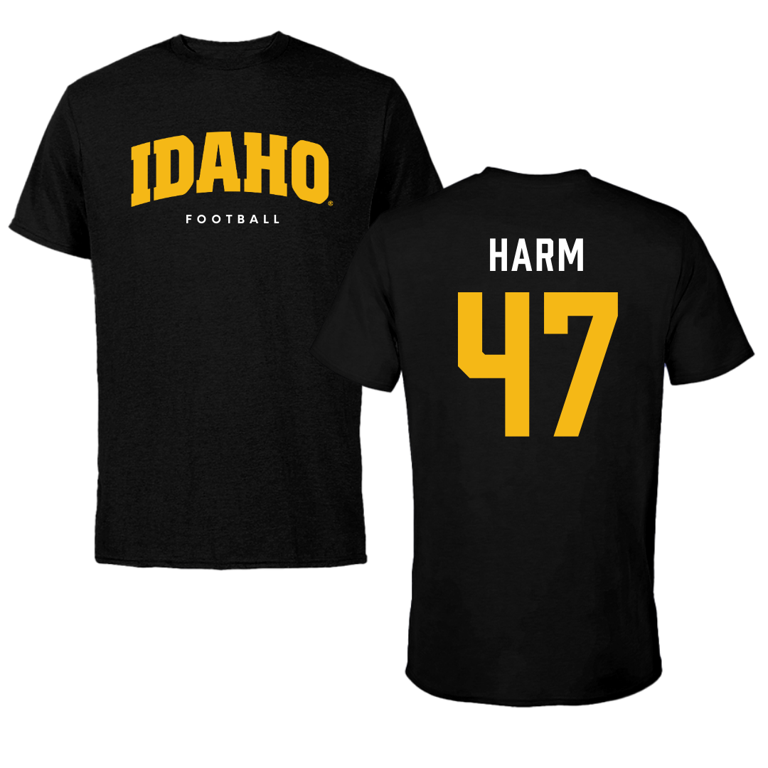University of Idaho Football Black Idaho Performance Tee - #47 LJ Harm