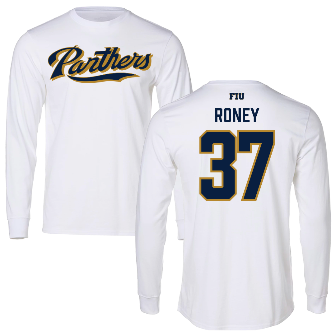 Florida International University Baseball White Panthers Long Sleeve - #37 Brendan Roney