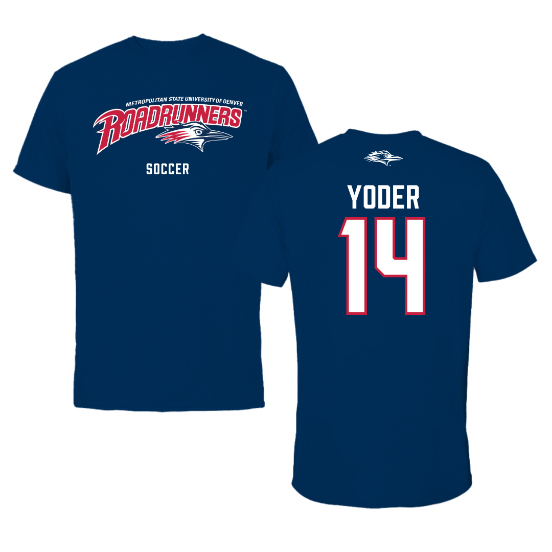 Metropolitan State University of Denver Soccer Navy Tee - #14 Monica Yoder