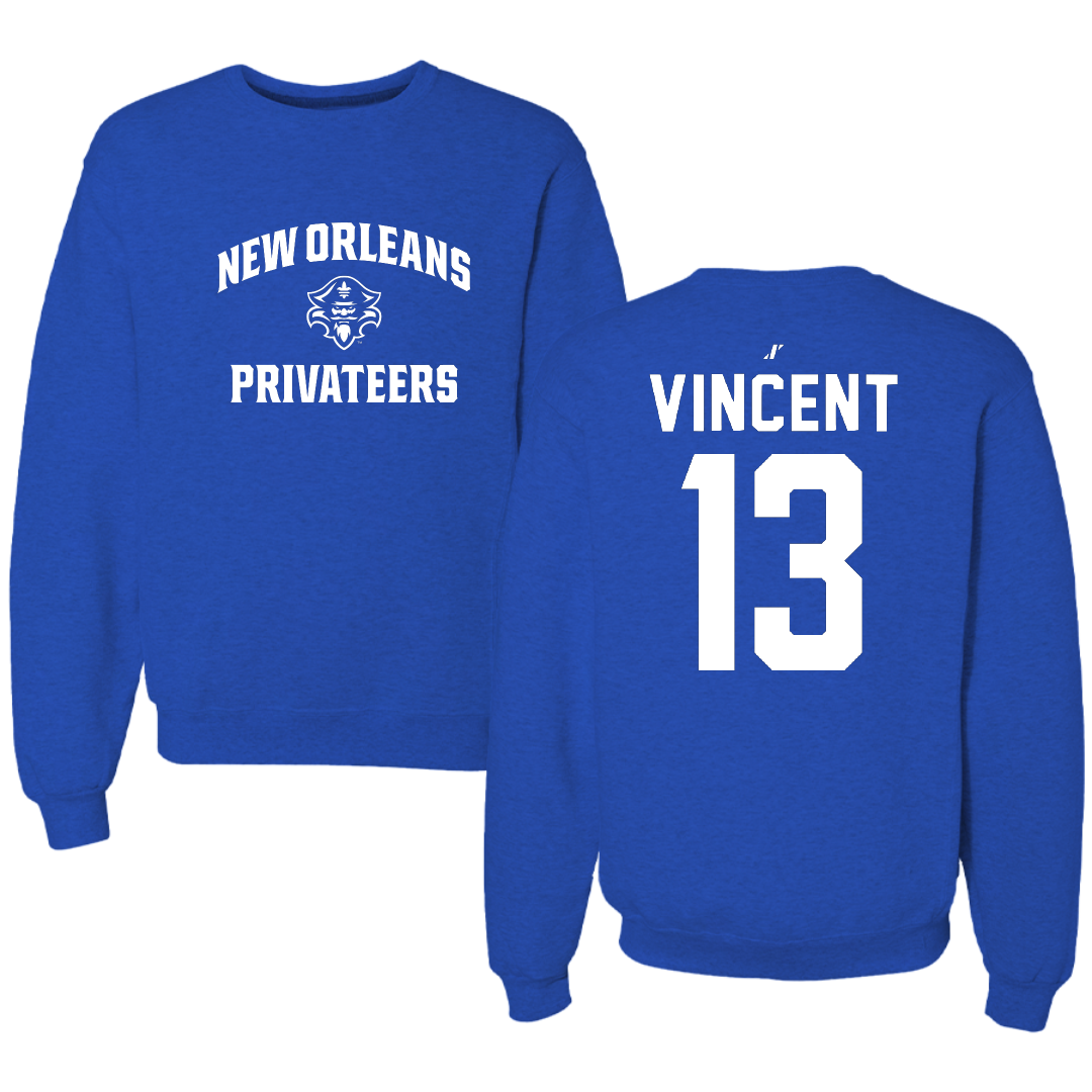 University of New Orleans Basketball Blue General Crewneck - #13 Jamond Vincent