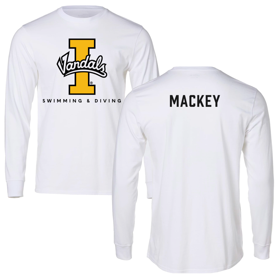 University of Idaho Swimming & Diving White Vandals Performance Long Sleeve - Maren Mackey