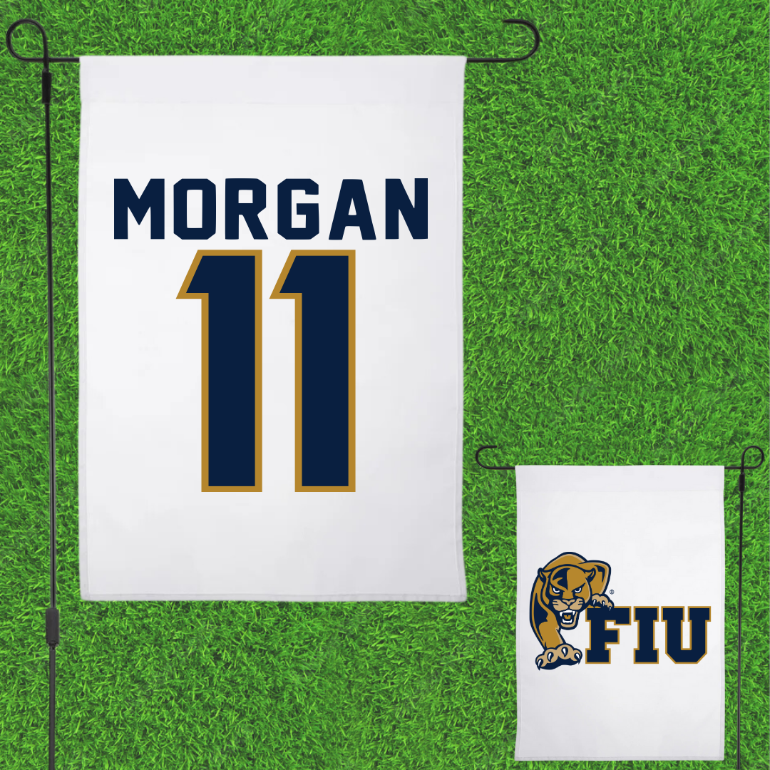 Florida International University Volleyball White Garden Flag - #11 Madison Morgan