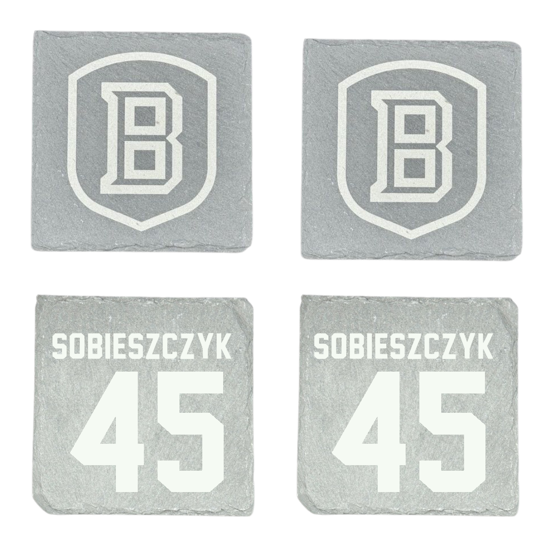 Bradley University Baseball Stone Coaster (4 Pack)  - #45 Isaac Sobieszczyk