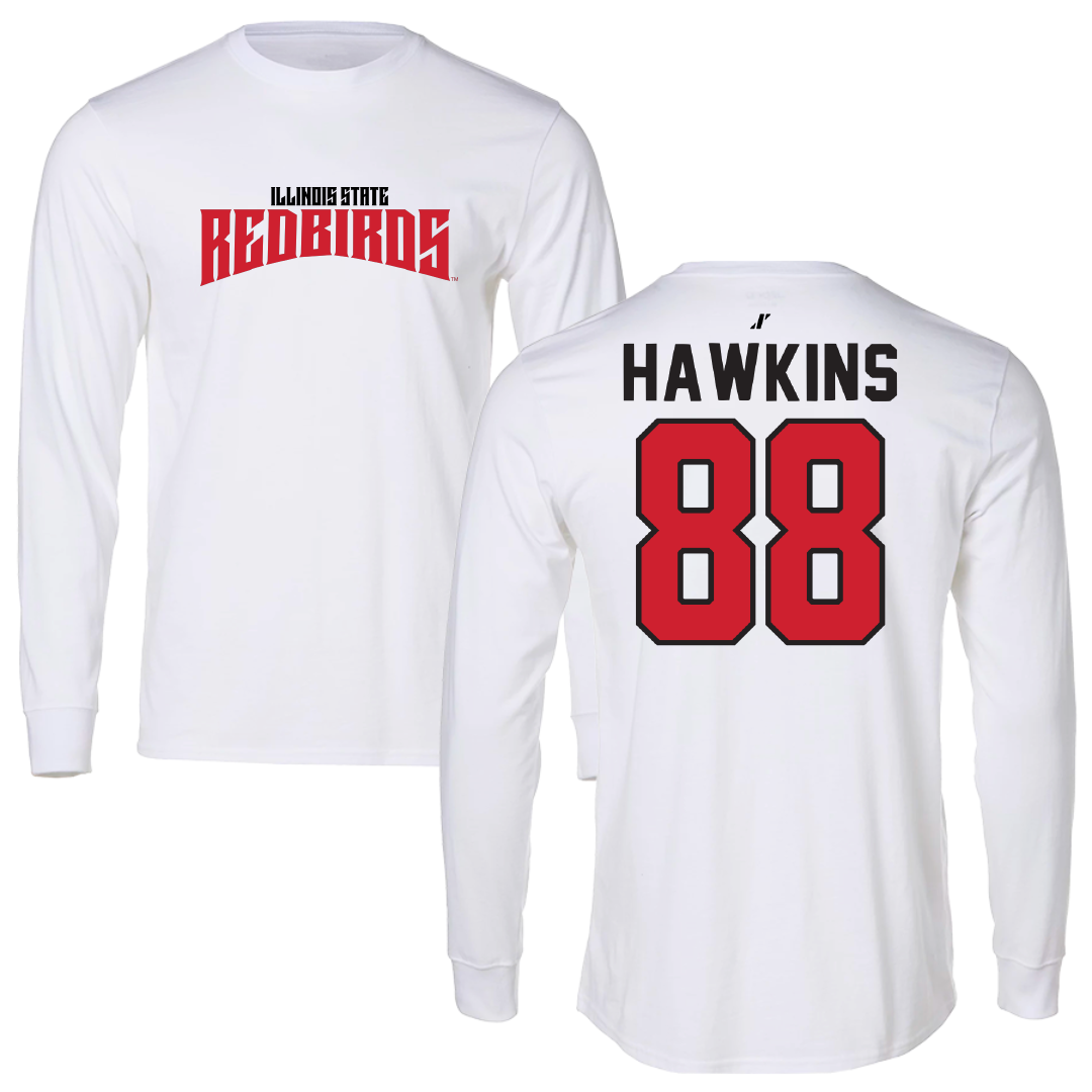 Illinois State University Football White Classic Long Sleeve - #88 Nick Hawkins