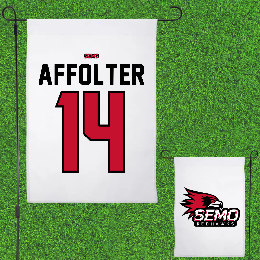 Southeast Missouri State University Softball White Garden Flag - #14 Brittany Affolter