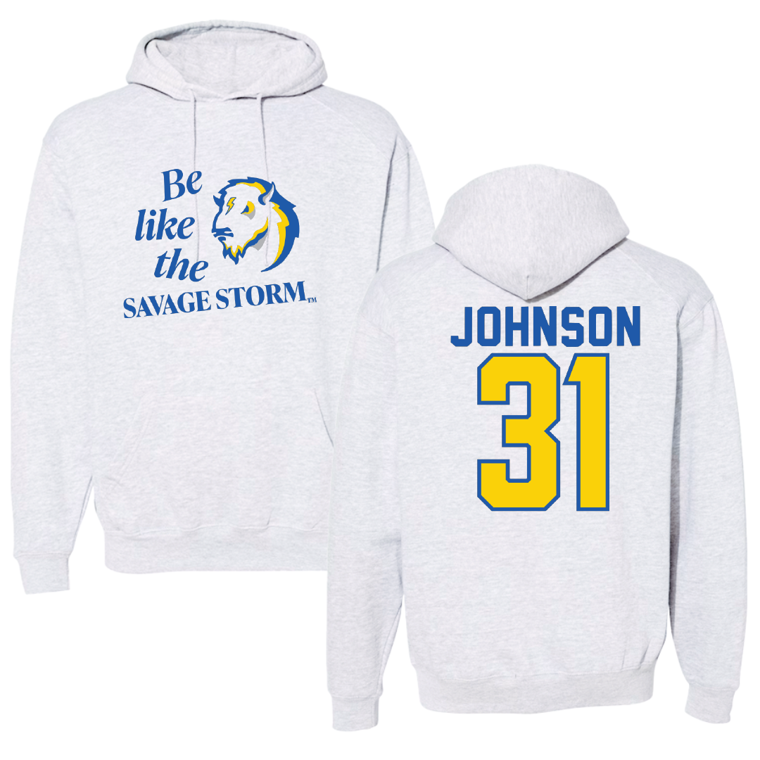 Southeastern Oklahoma State University Baseball Light Gray Be Like Us Hoodie - #31 Luke Johnson