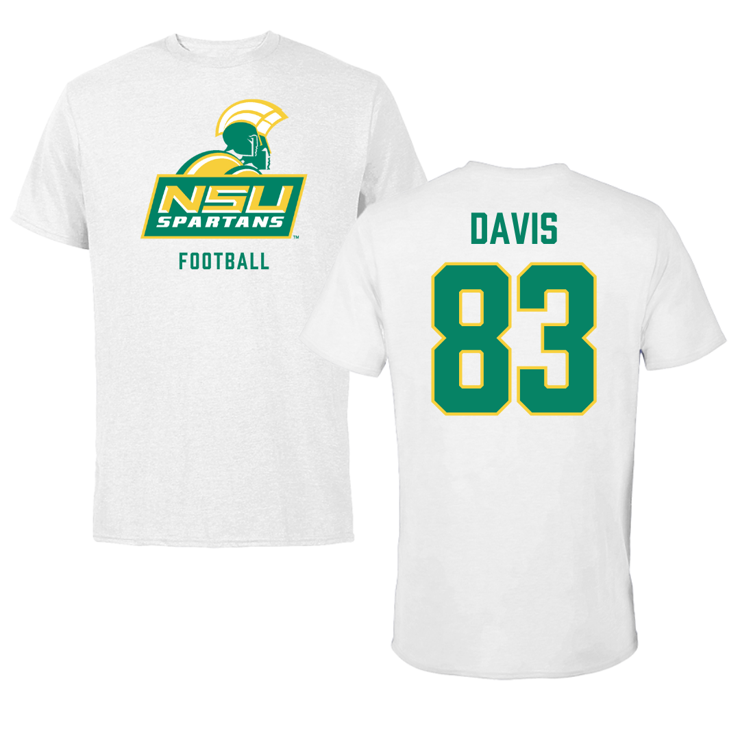 Norfolk State University Football White Tee - #83 Clifton Davis
