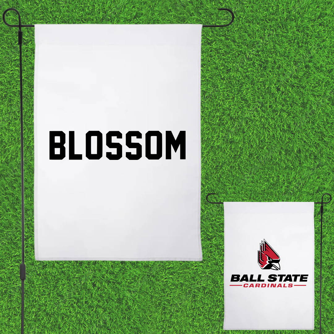 Ball State University Swimming & Diving White Garden Flag - Seth Blossom